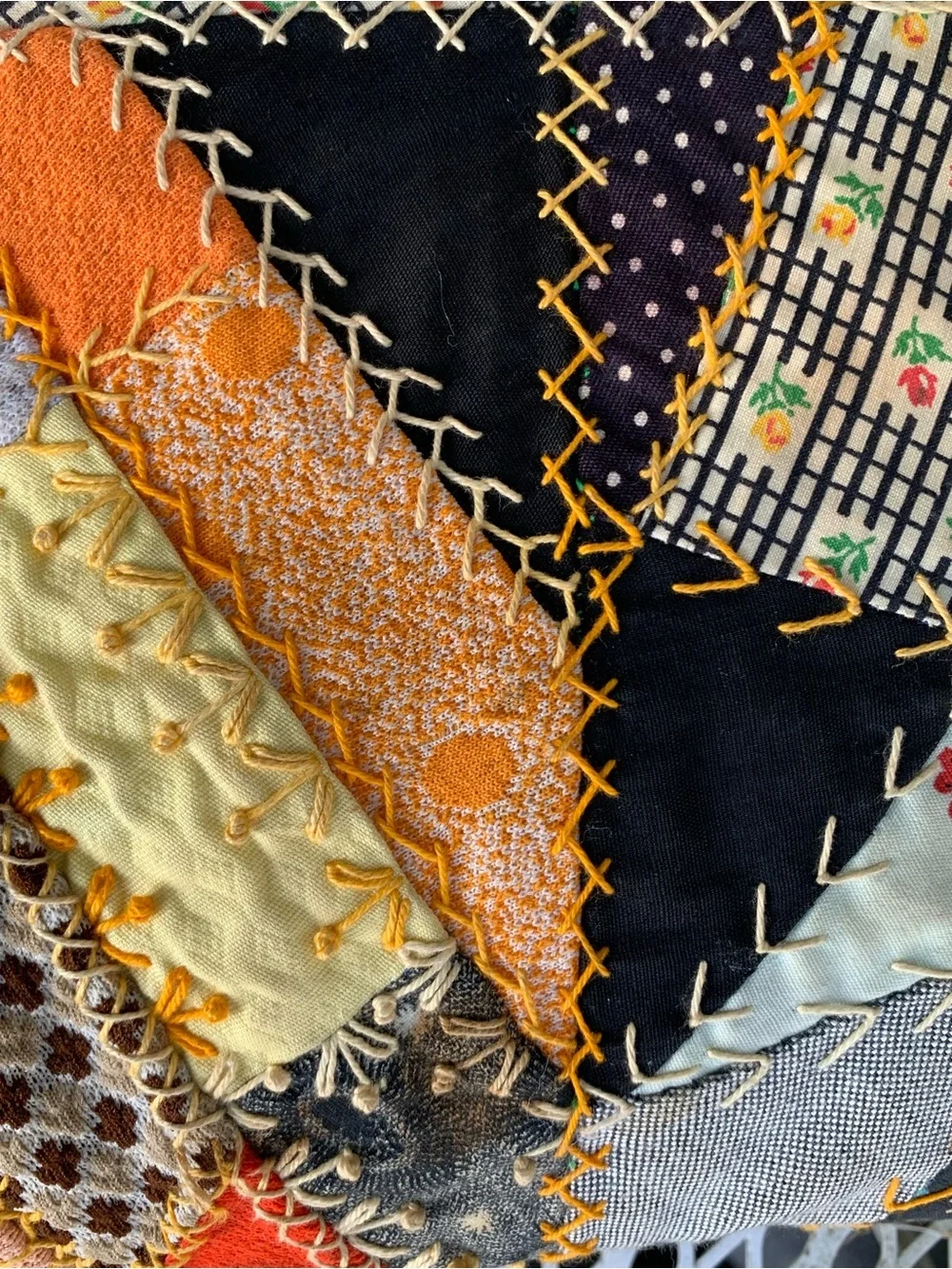 Antique Crazy Quilt Throw Pillow Handmade Patchwork Victorian